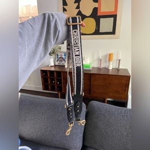 Christian Dior - Adjustable Shoulder Strap W/ Ring, Black